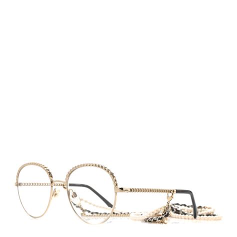 chanel chain glasses|chanel glasses with pearl chain.